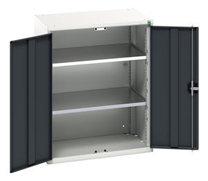 verso shelf cupboard with 2 shelves. WxDxH: 800x550x1000mm. RAL 7035/5010 or selected Bott Verso the Bott budget range, lighter duty lower spec cabinets cupboard